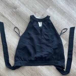 NWT Bebe Tie Back Crew Neck Top Dusk- Small